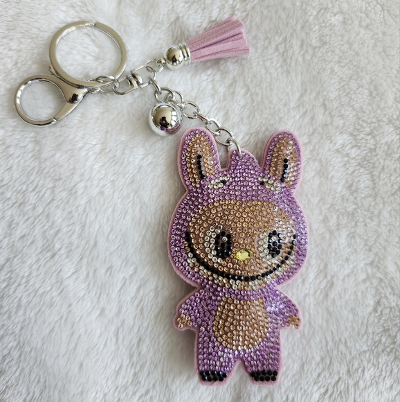 Pink/Purple Labubu Keychain Bag Charm - Picture 1 of 3